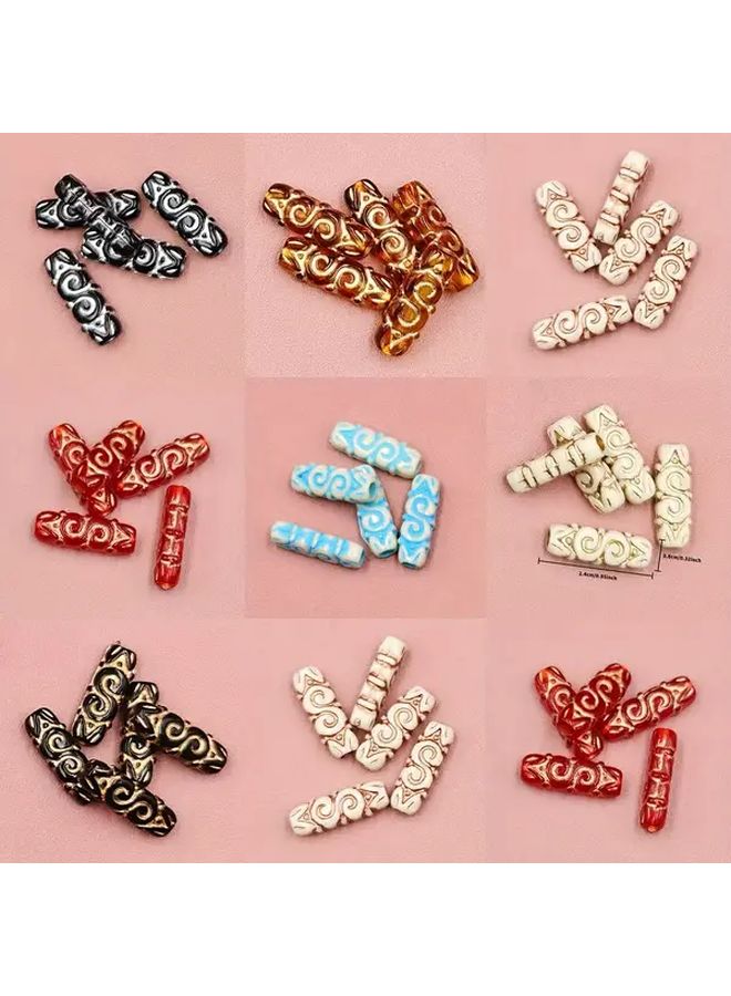 Red Copper On White Square Beads For Jewelry Making Keychains DIY Crafts - Image 1